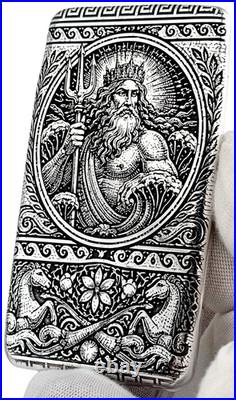 10 ozt 999 Fine Silver Art Bar Poseidon Eternal Tide ADAMO