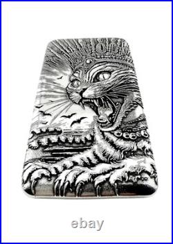 10 ozt 999 Fine Silver Art Bar- QUEEN CAT ADAMO TECHNE Limited Edition