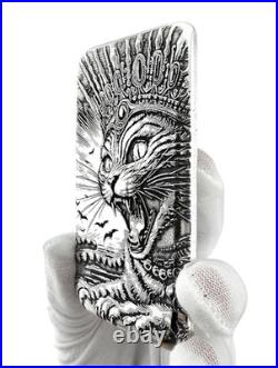10 ozt 999 Fine Silver Art Bar- QUEEN CAT ADAMO TECHNE Limited Edition
