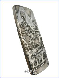 10 ozt 999 Fine Silver Art Bar Zombie Poker ADAMO TECHNE 10 ozt 999 Fine Silver Art Bar Zombie Poker ADAMO TECHNE