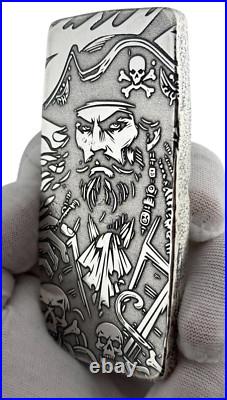 10 ozt 999 Fine Silver Portrait of A Pirate- ADAMO TECHNE 10 ozt 999 Fine Silver Portrait of A Pirate- ADAMO TECHNE