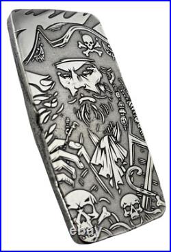 10 ozt 999 Fine Silver Portrait of A Pirate- ADAMO TECHNE 10 ozt 999 Fine Silver Portrait of A Pirate- ADAMO TECHNE