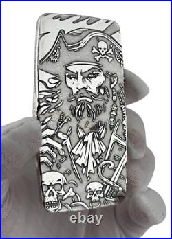 10 ozt 999 Fine Silver Portrait of A Pirate- ADAMO TECHNE 10 ozt 999 Fine Silver Portrait of A Pirate- ADAMO TECHNE