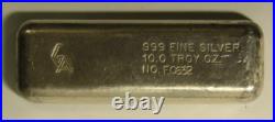 10oz. 999 Fine Silver Golden Analytical Poured Bar