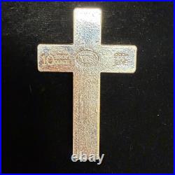 10oz YPS Cross. 999 Fine Silver Bullion Bar Yeager's Poured Silver Rare