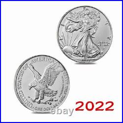 (10pcs) 2022 American 1 oz. 999 Fine Silver Eagle $1 Coin BU In Stock
