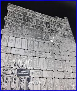 (10x) Pure. 999 Fine Silver Bars Premium New Bullion Estate Lot Designs