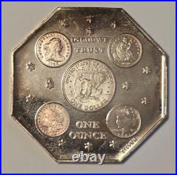 1776 1976 United States Octagonal 1oz 999 FINE Silver