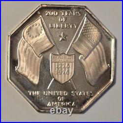 1776 1976 United States Octagonal 1oz 999 FINE Silver