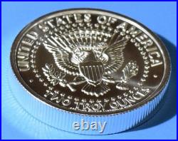 1964 Kennedy Half Dollar Tribute 2 Troy Ounces. 999 Fine Silver Intaglio Mint