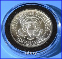 1964 Kennedy Half Dollar Tribute 2 Troy Ounces. 999 Fine Silver Intaglio Mint