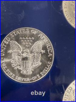1986-1990 American Silver Eagle Set $1.999 Fine Silver Bullion 5 ozt