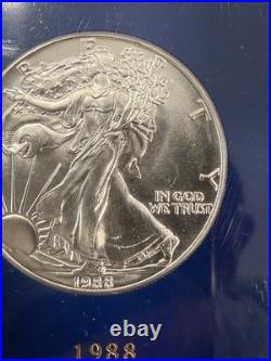 1986-1990 American Silver Eagle Set $1.999 Fine Silver Bullion 5 ozt