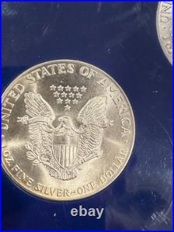 1986-1990 American Silver Eagle Set $1.999 Fine Silver Bullion 5 ozt