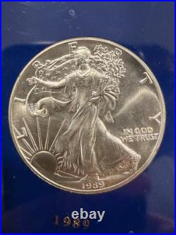 1986-1990 American Silver Eagle Set $1.999 Fine Silver Bullion 5 ozt