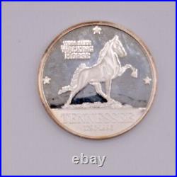 1990 Tennessee Walking Horse Collectors Coin 1 oz. 999 Fine Silver Art Round