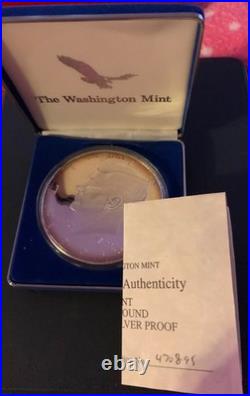 1995 8 Ounce Silver Pure. 999 Fine Bullion John F. Kennedy Round, some toning