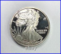 1998 Giant 1 Pound Fine Silver Proof Silver Eagle Liberty. 999 Silver
