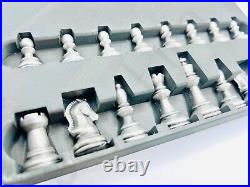 19.7 oz Hand Poured Pure 99.9% Fine Silver CHESS SET with 24K Gold-Gilded Opponent