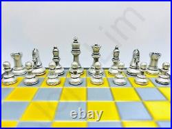 19.7 oz Hand Poured Pure 99.9% Fine Silver CHESS SET with 24K Gold-Gilded Opponent