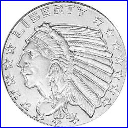 1/10 oz Golden State Mint Silver Round Incuse Indian. 999 Fine Tube of 50 1/10 oz Golden State Mint Silver Round Incuse Indian. 999 Fine Tube of 50