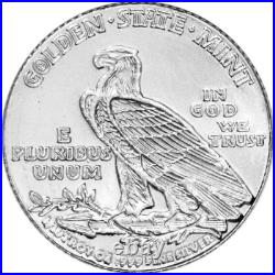 1/10 oz Golden State Mint Silver Round Incuse Indian. 999 Fine Tube of 50 1/10 oz Golden State Mint Silver Round Incuse Indian. 999 Fine Tube of 50
