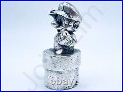 1.1 oz Hand Poured Silver Bar Statue Jumping Plumber 999 Fine Cast Art Bullion
