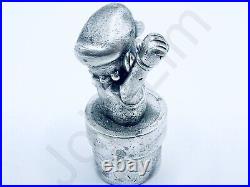 1.1 oz Hand Poured Silver Bar Statue Jumping Plumber 999 Fine Cast Art Bullion