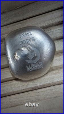 1.1 ozt. 999 Fine Silver Unique Hand Poured Spanish Cob