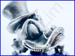 1.2 oz Hand Poured 999 Fine Silver Bar Statue Scrooge McDuck v3 Gold Spartan