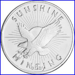 1/2 oz Silver Round Sunshine Minting. 999 Fine (Lot, Roll, Tube of 20)