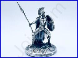 1.3 oz Hand Poured Silver Bar Spartan Warrior Cast 999 Fine Bullion Art Statue