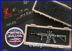 1.5 Oz Silver AR STYLE art Hand-poured 999 Fine Silver #1 COA and Mini Case 1.5 Oz Silver AR STYLE art Hand-poured 999 Fine Silver #1 COA and Mini Case