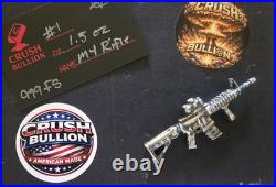 1.5 Oz Silver AR STYLE art Hand-poured 999 Fine Silver #1 COA and Mini Case