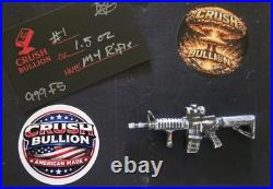 1.5 Oz Silver AR STYLE art Hand-poured 999 Fine Silver #1 COA and Mini Case 1.5 Oz Silver AR STYLE art Hand-poured 999 Fine Silver #1 COA and Mini Case