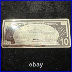1.5 Troy Oz. 999 Fine Silver $10 Banknote Bar
