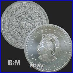 1 5 oz. 999 Fine Silver Round Aztec Calendar Brilliant Uncirculated