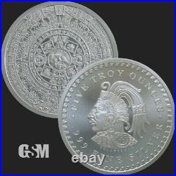 1 5 oz. 999 Fine Silver Round Aztec Calendar Golden State Mint BU New