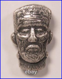 1.5oz. 999 Fine Silver Monarch Precious Metals Frankenstein Poured Bar