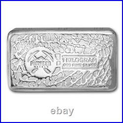 1 Kilo Silver Bar Pioneer Metals. 999 fine Silver