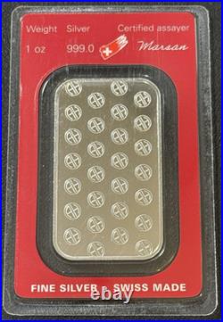 1 Oz. 999 Fine Silver Argor Heraeus Switzerland In Red Assay Card Swiss Silver