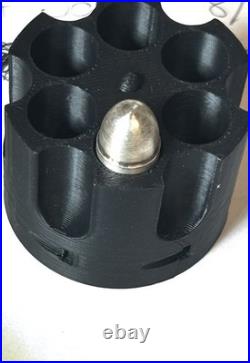 1 Oz. 999 Fine Silver Bullet Cartridge with 6 Shot Revolver Cylinder Display