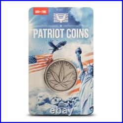 1 Oz Antiqued Silver WASHINGTON Legalized. 999 Fine Precious Metal Bullion