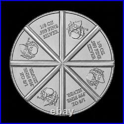 1 Oz Pieces of Eight Divisible Silver Round Fractional. 999 Fine Silver