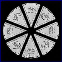 1 Oz Pieces of Eight Divisible Silver Round Fractional. 999 Fine Silver