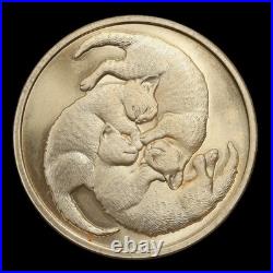 1 Ozt Intaglio Mint 3 Sleeping Cats-BU Fine Silver Bullion 2023