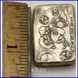 1 Ozt MK BarZ The Lovers Tarot Card Weight Bar. 999 Fine Silver