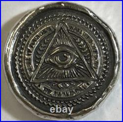 1 Troy OZ MK BarZ The Awakening STAMPED/REVERSED POURED Round. 999 FINE SILVER