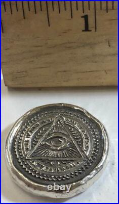 1 Troy OZ MK BarZ The Awakening STAMPED/REVERSED POURED Round. 999 FINE SILVER