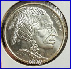 1 Troy Ounce. 999 Fine Silver Round Bullion Coin Indian Head & Buffalo Design Bu